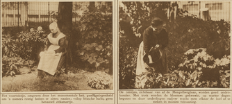870658 Collage van 2 foto's betreffende de bewoonsters van de vrijwoningen van de Eleëmosynae van Oudmunster ...